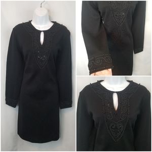 Nina Patrick Vintage Long Sleeve Beaded Dress